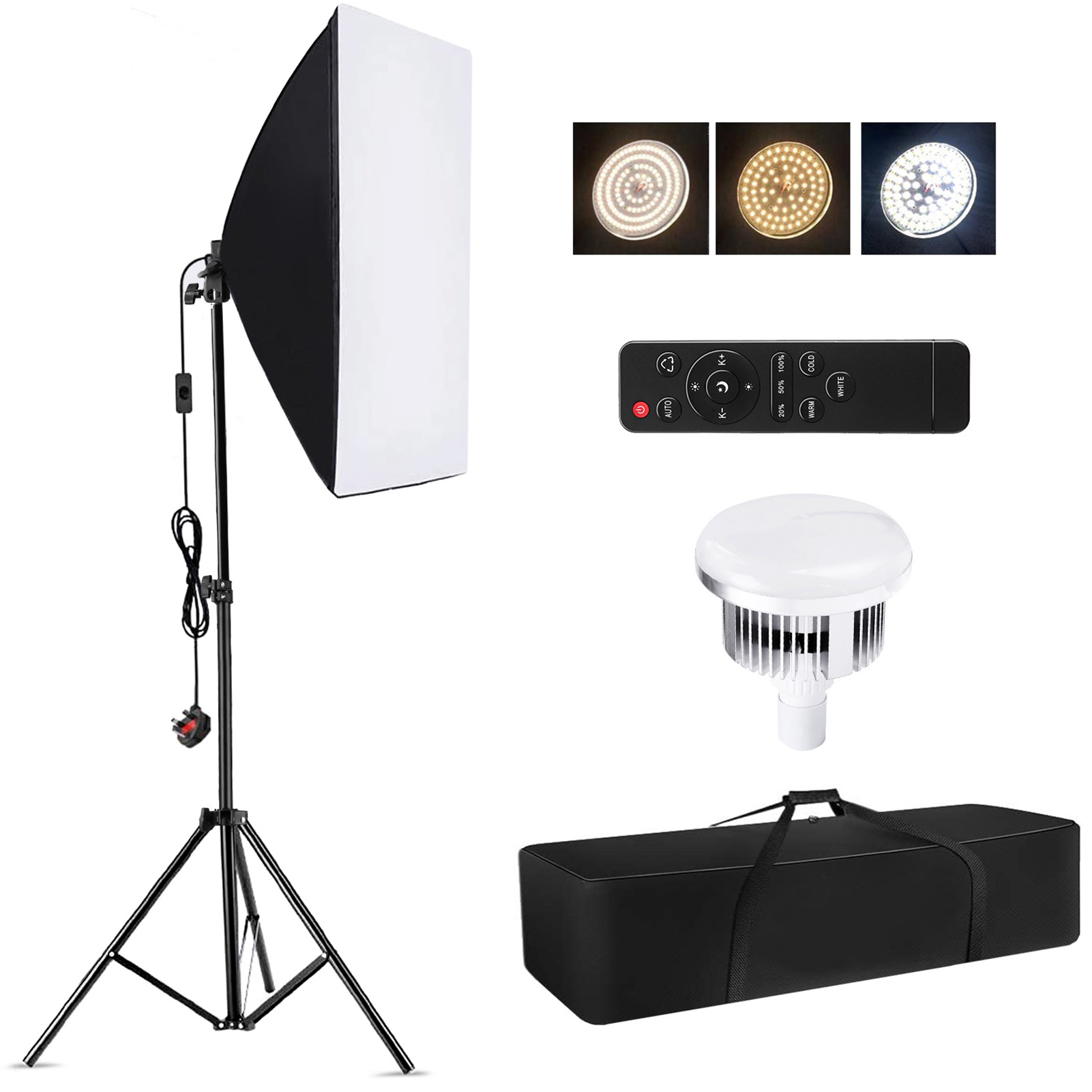 Photography Lighting Box - Camnoon Studio 写真撮影ライトキット ソフトボックス照明セット 85W 3000K-6000K