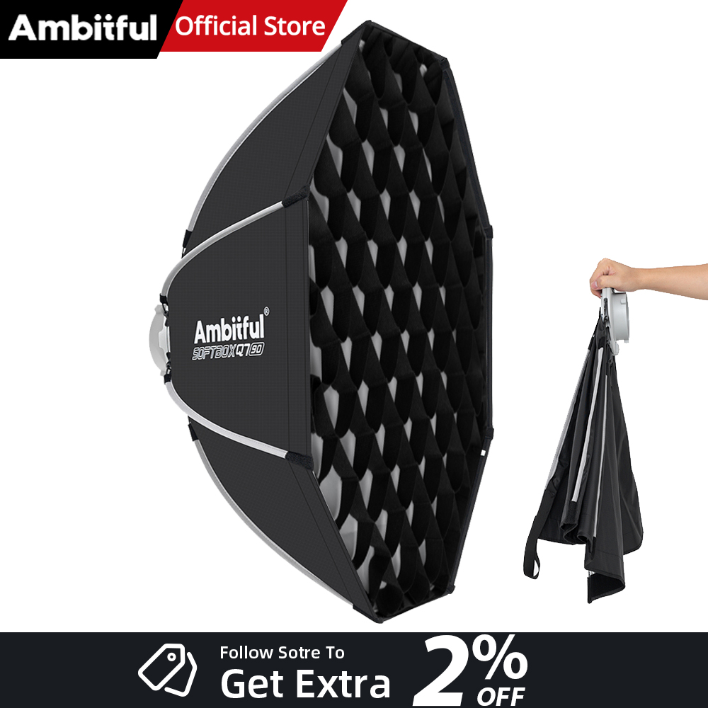 Photography Lighting Box - AMBITFUL Q7II 55/65/90cm ボーエンズマウント オクタゴナルソフトボックス グリッド