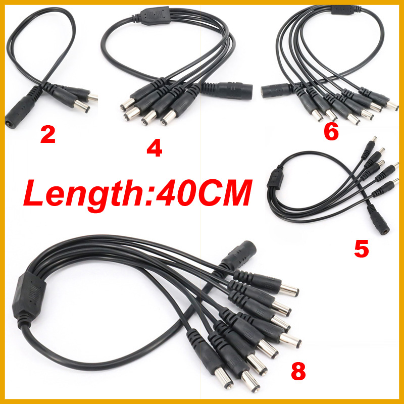 Photography Led Lighting Kit - 新型5.5 * 2.1mm 1-2/3/4/5/6/8分岐DC電源スプリッターケーブル 5V 12V電源アダプターコネクタコード