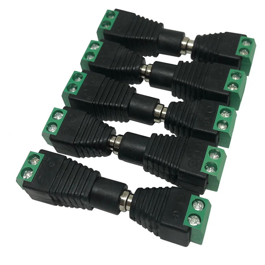 Photography Led Lighting Kit - オスとメスのコネクタ,LEDストリップライト,TVカメラ用,DC 12v,5.5x2.1mm, 5ペア