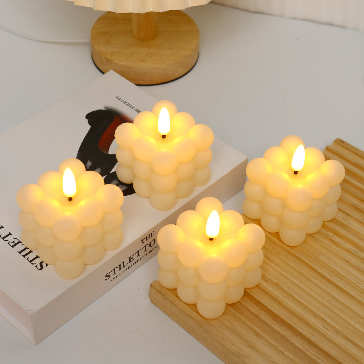 LEDキャンドルキューブ 結婚式、誕生日、クリスマスデコレー - Photography Lighting のレビューと価格