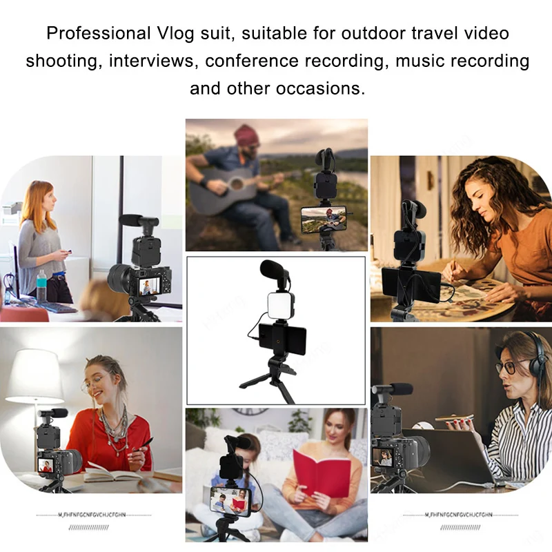 スマートフォン Vlogging キット三脚電話ホルダーミニ - Photography Led Lighting Kit のレビューと価格