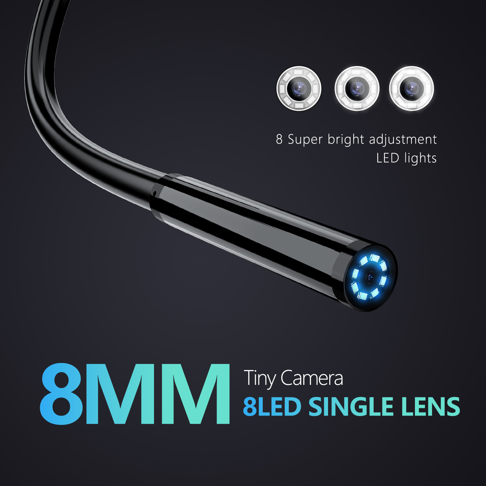 工業用内視鏡カメラ 8mm プローブ 1080P HD ボア - Macro Photography Led Lighting のレビューと価格