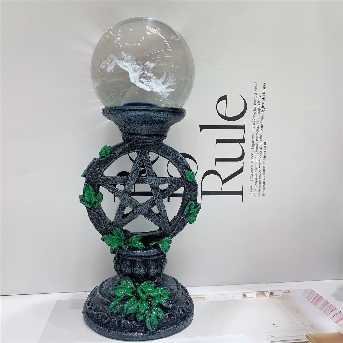 五芒星オーナメント 翡翠台座 クリスタルボールスタンド ヴィ - Photography Lighting Home のレビューと価格