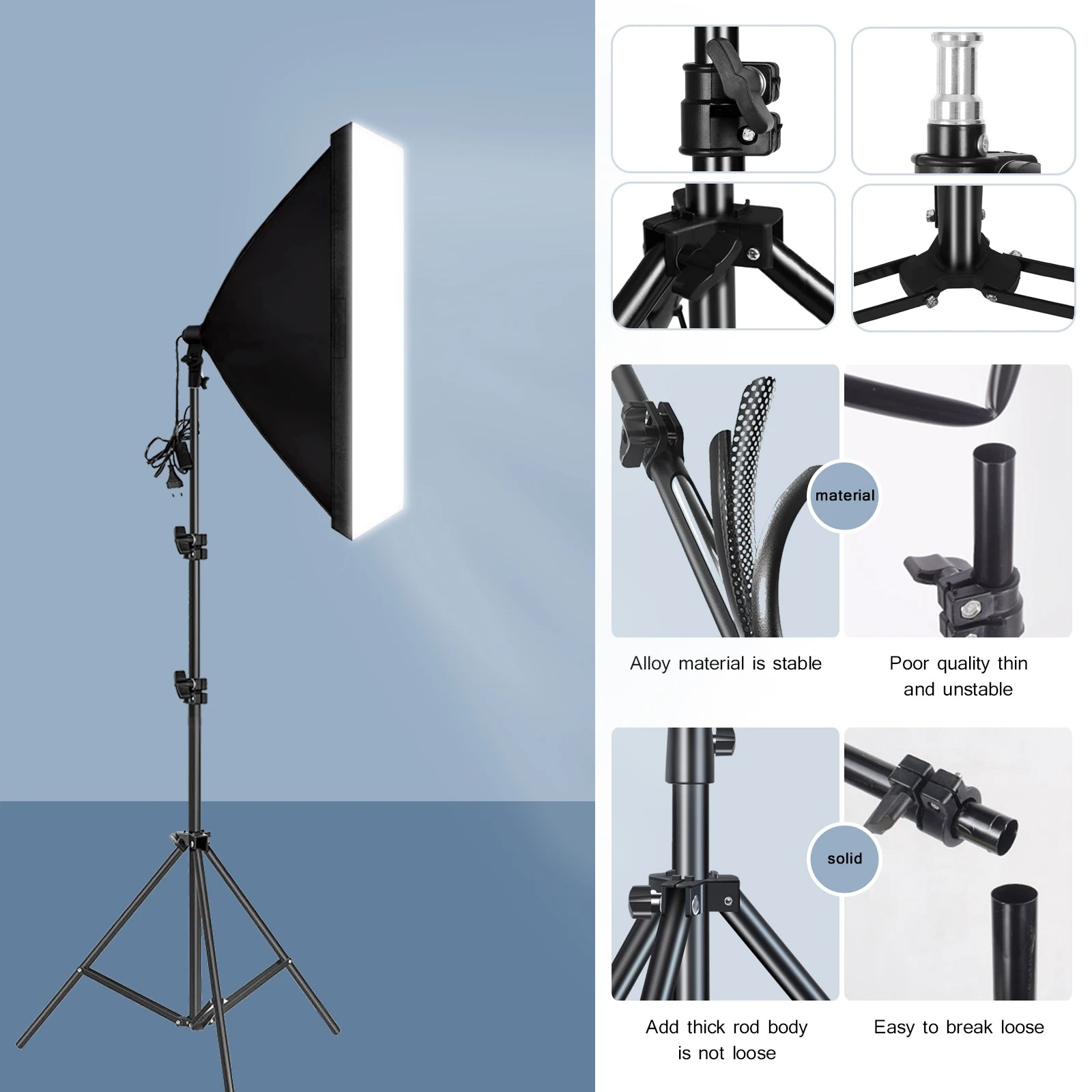 プロ写真撮影用ソフトボックス照明、三脚付きソフトボックス、E - Photography Lighting Box のレビューと価格