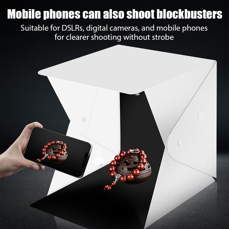 20cmポータブルフォトボックス写真撮影用折りたたみ式LED - Photography Lighting Styles のレビューと価格