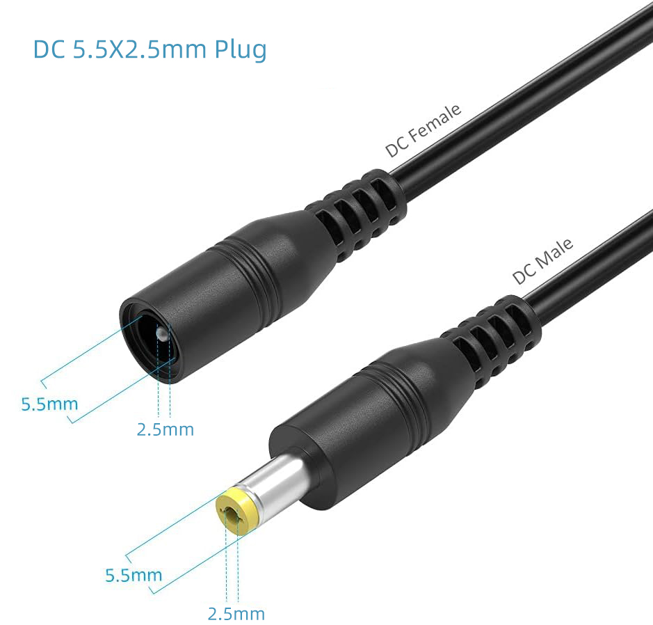 アダプター5.5x2.5mm,オス-メス,18awg延長ケー - Photography Led Lighting Kit のレビューと価格