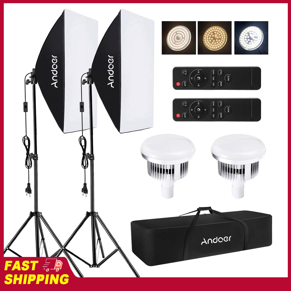 Andoer ソフトボックス照明セット スタジオ写真撮影ライ - Photography Led Lighting Kit のレビューと価格