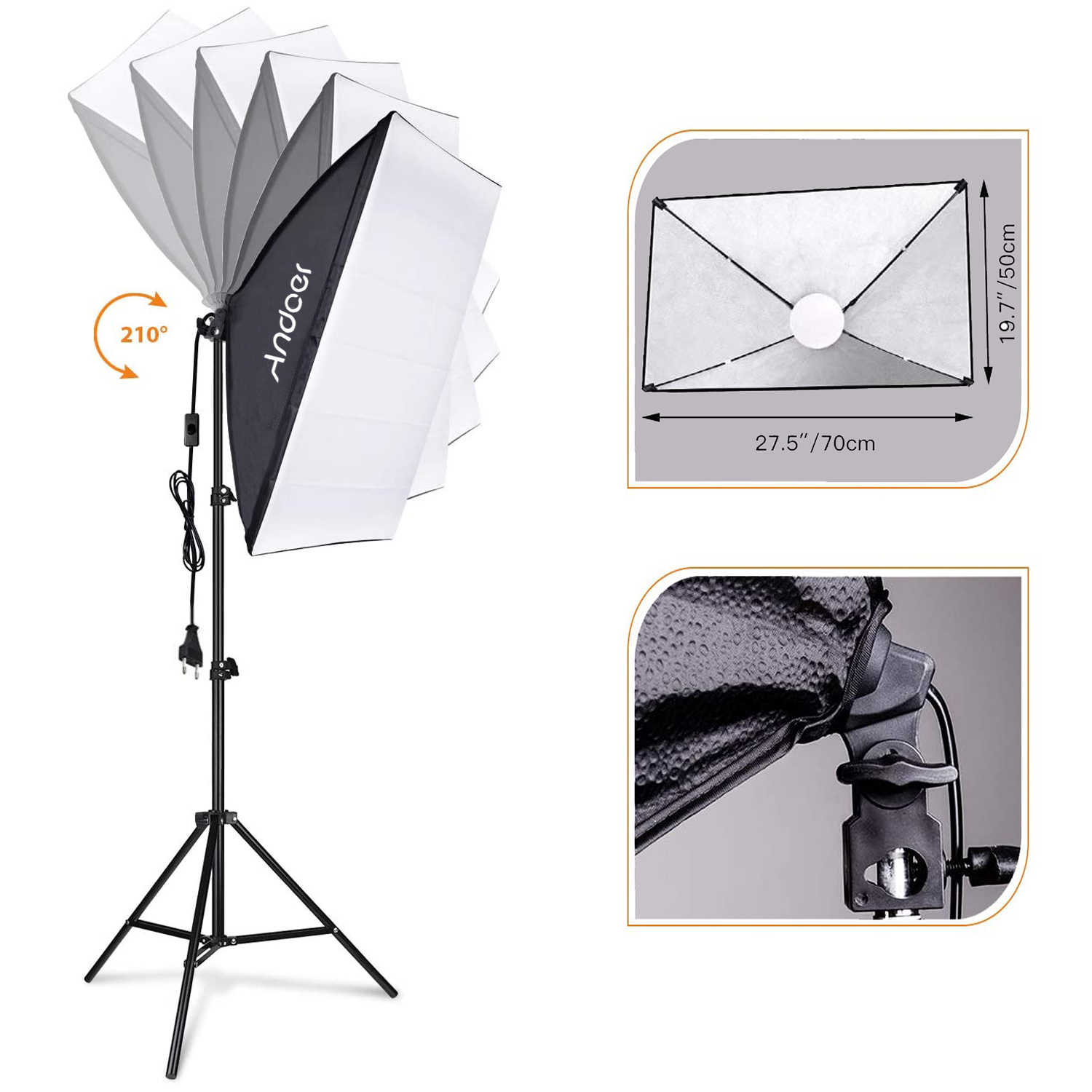 Andoer ソフトボックス照明セット スタジオ写真撮影ライ - Photography Led Lighting Kit のレビューと価格
