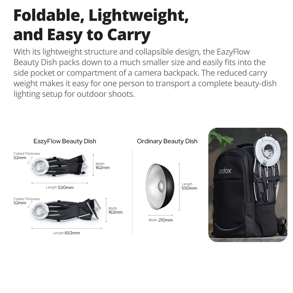 新しいGodox EazyFlowビューティーディッシュ 6 - Photography Lighting Box のレビューと価格