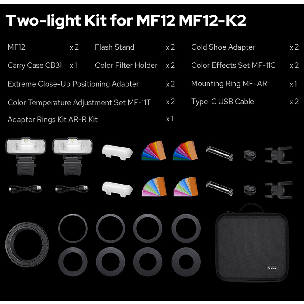 Godox MF12-K2 マクロフラッシュ2ライトキット  - Photography Lighting Kit Godox のレビューと価格