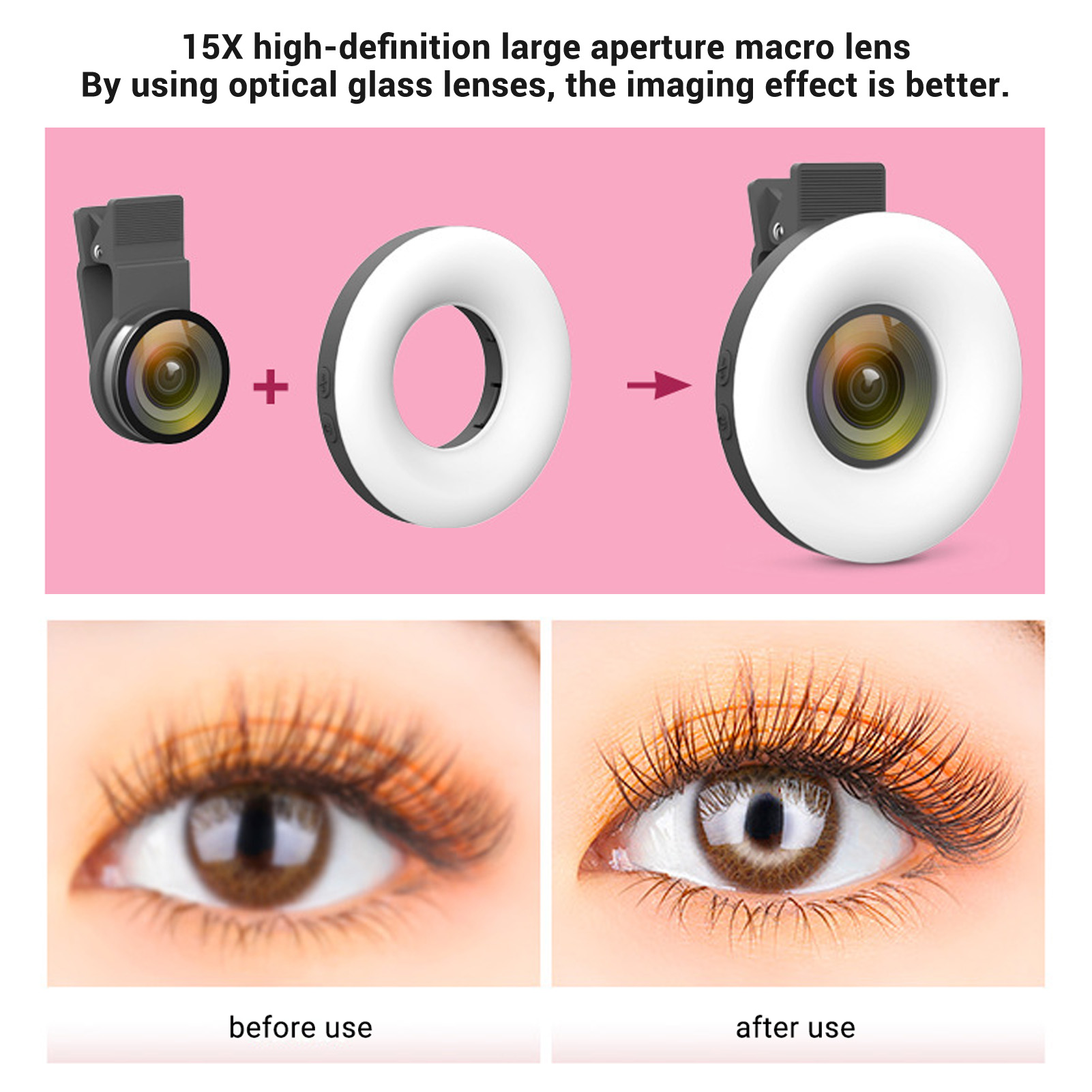 電話 LED ライト 15X マクロレンズ LED フィルラ - Macro Photography Led Lighting のレビューと価格
